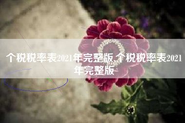 个税税率表2021年完整版,个税税率表2021年完整版