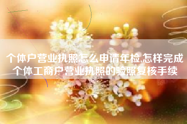 个体户营业执照怎么申请年检,怎样完成个体工商户营业执照的验照复核手续