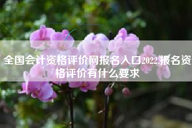 全国会计资格评价网报名入口2022,报名资格评价有什么要求