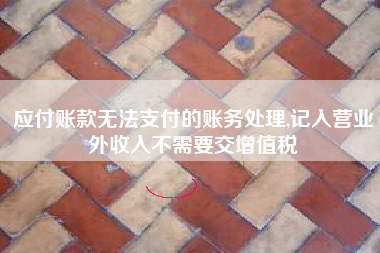 应付账款无法支付的账务处理,记入营业外收入不需要交增值税