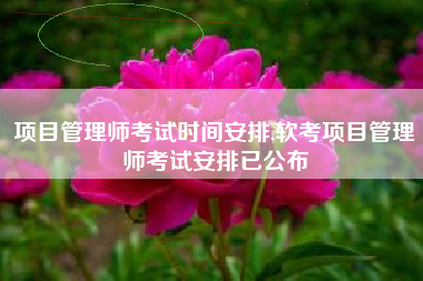 项目管理师考试时间安排,软考项目管理师考试安排已公布