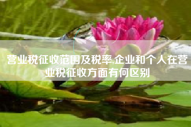 营业税征收范围及税率,企业和个人在营业税征收方面有何区别