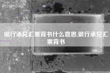 银行承兑汇票背书什么意思,银行承兑汇票背书