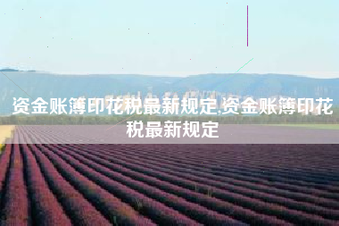 资金账簿印花税最新规定,资金账簿印花税最新规定