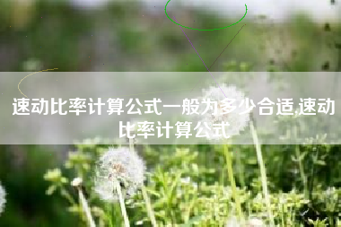 速动比率计算公式一般为多少合适,速动比率计算公式