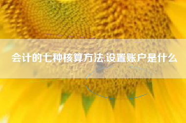 会计的七种核算方法,设置账户是什么