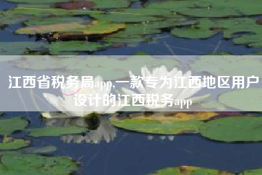 江西省税务局app,一款专为江西地区用户设计的江西税务app