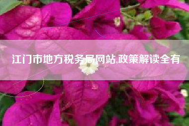 江门市地方税务局网站,政策解读全有