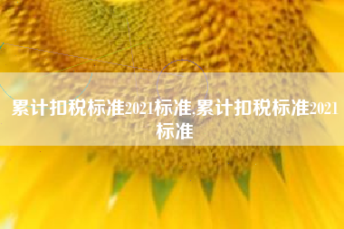 累计扣税标准2021标准,累计扣税标准2021标准