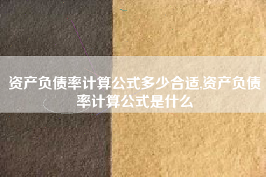 资产负债率计算公式多少合适,资产负债率计算公式是什么