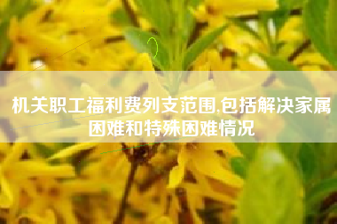 机关职工福利费列支范围,包括解决家属困难和特殊困难情况