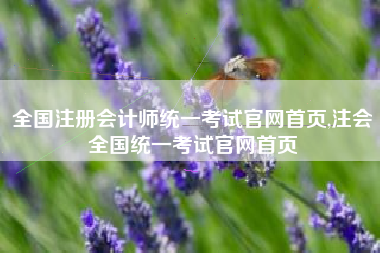 全国注册会计师统一考试官网首页,注会全国统一考试官网首页
