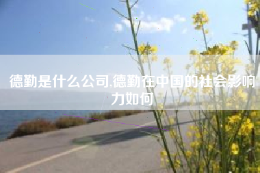 德勤是什么公司,德勤在中国的社会影响力如何