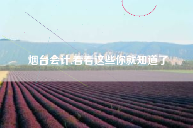 烟台会计,看看这些你就知道了