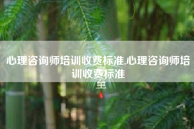 心理咨询师培训收费标准,心理咨询师培训收费标准