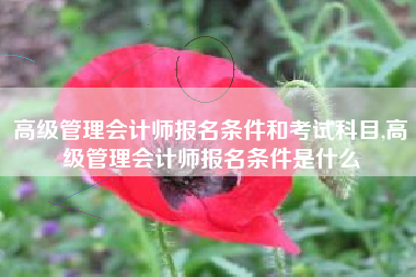 高级管理会计师报名条件和考试科目,高级管理会计师报名条件是什么