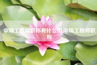 中级工程师职称有什么用,中级工程师职称