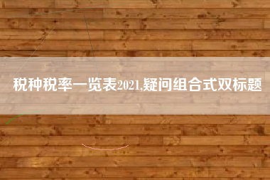 税种税率一览表2021,疑问组合式双标题