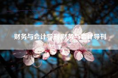 财务与会计导刊,财务与会计导刊