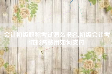 会计初级职称考试怎么报名,初级会计考试报名费用如何支付