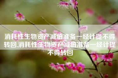 消耗性生物资产减值准备一经计提不得转回,消耗性生物资产减值准备一经计提不得转回