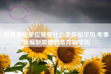 报考事业单位需要什么条件和学历,考事业编制需要的条件和学历