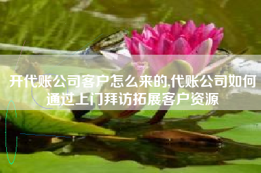 开代账公司客户怎么来的,代账公司如何通过上门拜访拓展客户资源