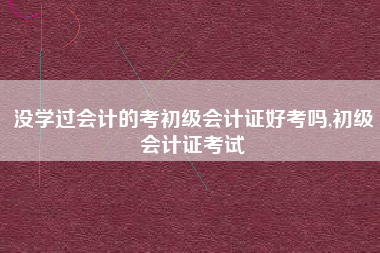没学过会计的考初级会计证好考吗,初级会计证考试