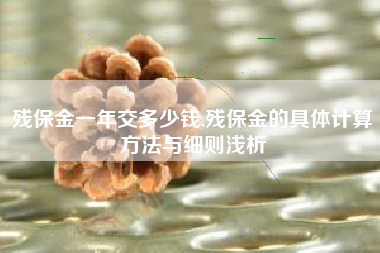 残保金一年交多少钱,残保金的具体计算方法与细则浅析