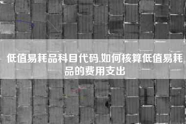 低值易耗品科目代码,如何核算低值易耗品的费用支出