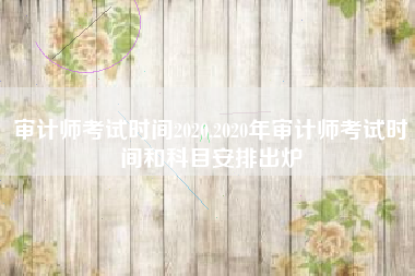 审计师考试时间2020,2020年审计师考试时间和科目安排出炉