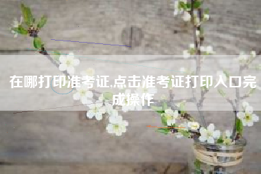 在哪打印准考证,点击准考证打印入口完成操作