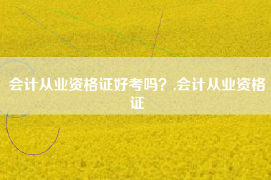 会计从业资格证好考吗？,会计从业资格证