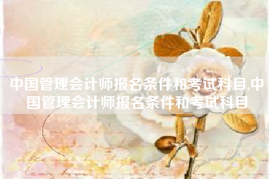 中国管理会计师报名条件和考试科目,中国管理会计师报名条件和考试科目