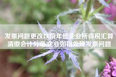 发票问题更改以前年度企业所得税汇算清缴会计分录,企业如何处理发票问题