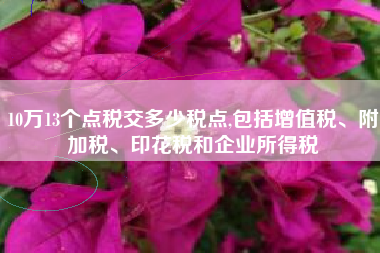 10万13个点税交多少税点,包括增值税、附加税、印花税和企业所得税