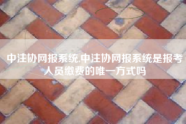 中注协网报系统,中注协网报系统是报考人员缴费的唯一方式吗