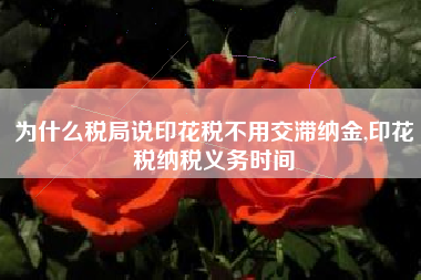 为什么税局说印花税不用交滞纳金,印花税纳税义务时间