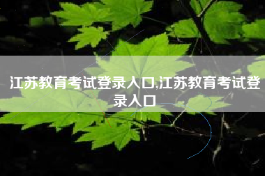 江苏教育考试登录入口,江苏教育考试登录入口