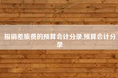 报销差旅费的预算会计分录,预算会计分录