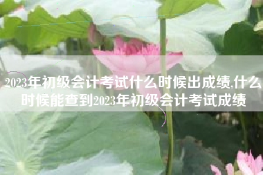 2023年初级会计考试什么时候出成绩,什么时候能查到2023年初级会计考试成绩