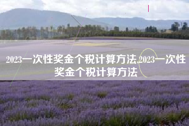 2023一次性奖金个税计算方法,2023一次性奖金个税计算方法