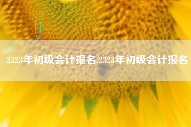 2323年初级会计报名,2323年初级会计报名