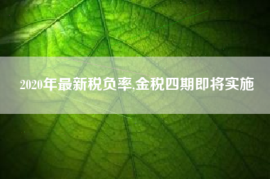 2020年最新税负率,金税四期即将实施