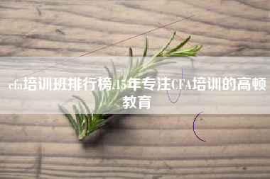 cfa培训班排行榜,15年专注CFA培训的高顿教育