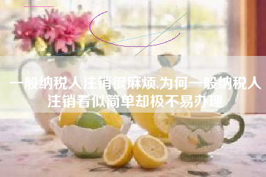 一般纳税人注销很麻烦,为何一般纳税人注销看似简单却极不易办理