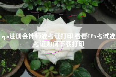 cpa注册会计师准考证打印,看看CPA考试准考证如何下载打印