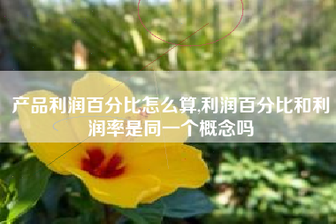 产品利润百分比怎么算,利润百分比和利润率是同一个概念吗