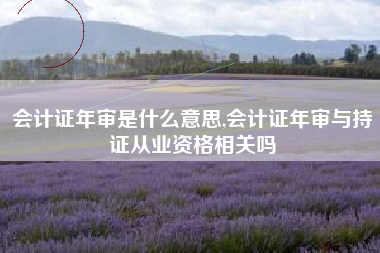 会计证年审是什么意思,会计证年审与持证从业资格相关吗