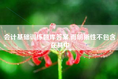 会计基础训练题库答案,而明晰性不包含在其中